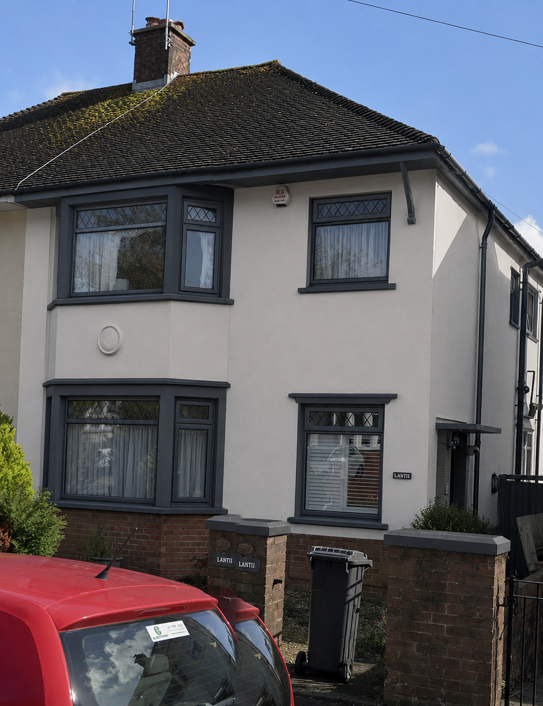 Anthracite UPVC respray on a Victorian terrace in Roath, Cardiff