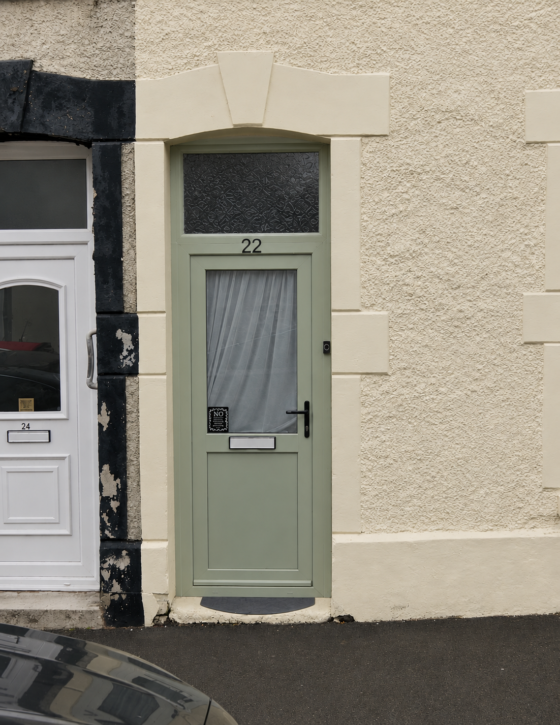 Sage green door, Swansea